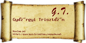 Györgyi Trisztán névjegykártya